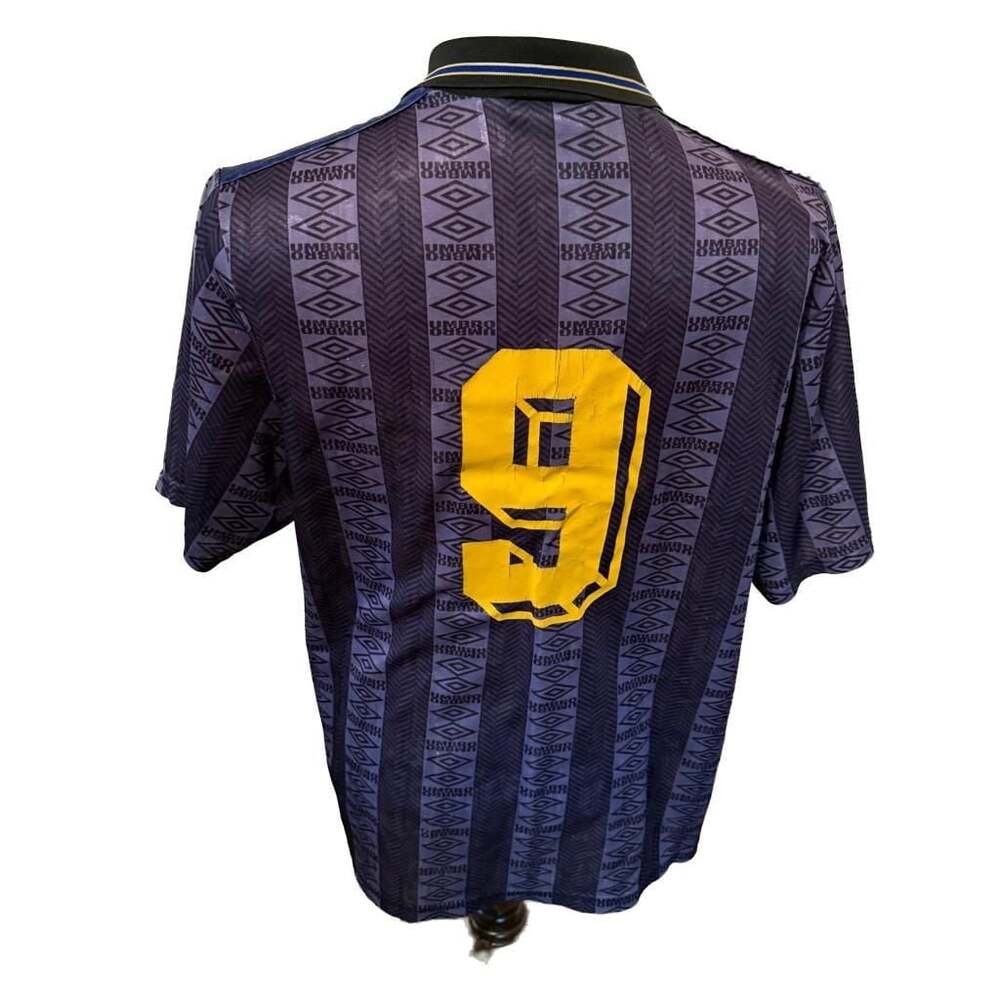 Vintage Umbro Raiffeisenbank Diepoldsau-Schmitter Swiss Soccer Jersey Navy - Picture 3 of 5